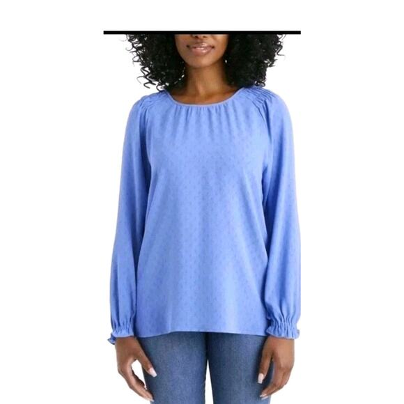 Jessica Simpson Women's Textured Blouse, Blue, Size M - Picture 1 of 3